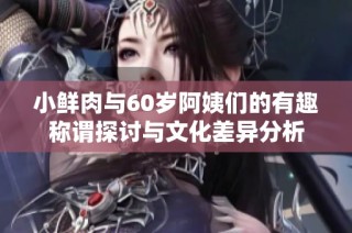 小鲜肉与60岁阿姨们的有趣称谓探讨与文化差异分析