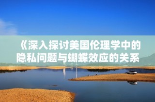 《深入探讨美国伦理学中的隐私问题与蝴蝶效应的关系与影响》