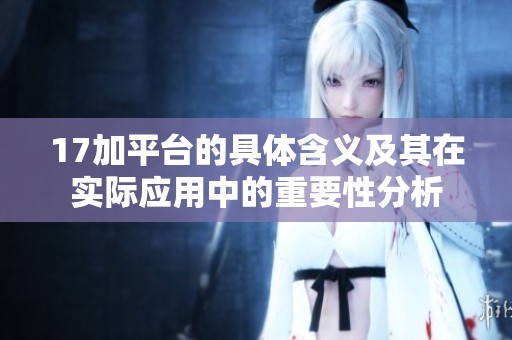 17加平台的具体含义及其在实际应用中的重要性分析