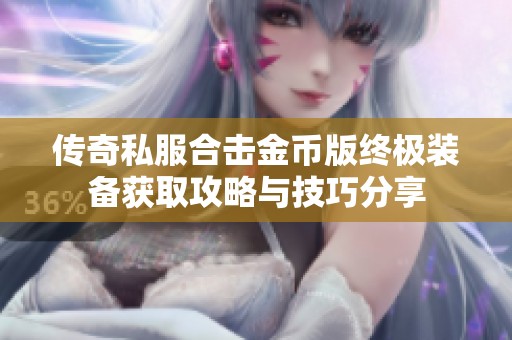 传奇私服合击金币版终极装备获取攻略与技巧分享