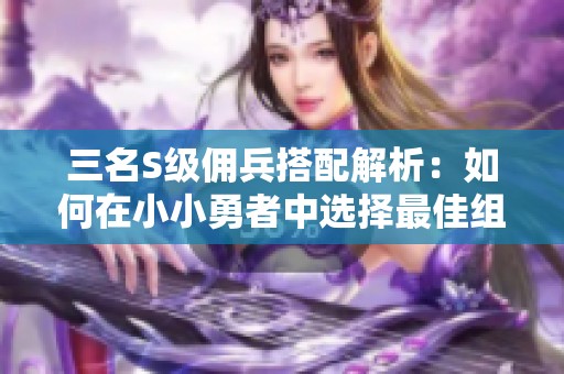 三名S级佣兵搭配解析：如何在小小勇者中选择最佳组合策略