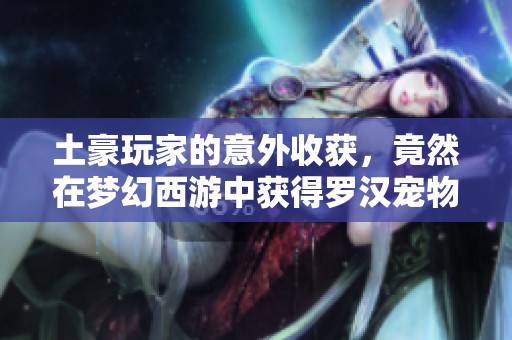 土豪玩家的意外收获，竟然在梦幻西游中获得罗汉宠物