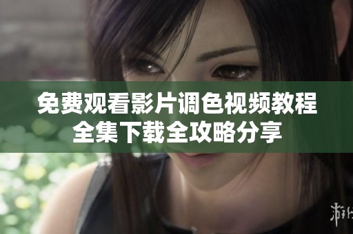 免费观看影片调色视频教程全集下载全攻略分享