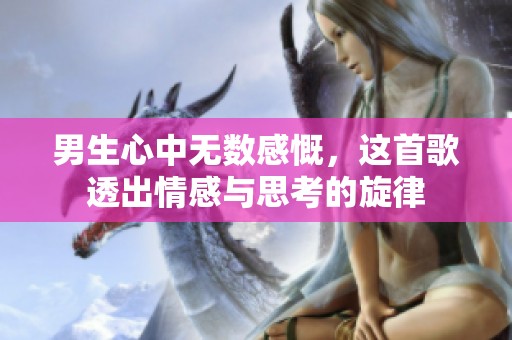 男生心中无数感慨，这首歌透出情感与思考的旋律