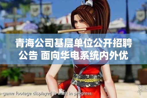 青海公司基层单位公开招聘公告 面向华电系统内外优秀人才