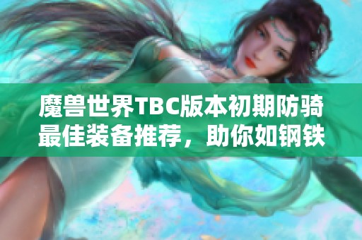 魔兽世界TBC版本初期防骑最佳装备推荐，助你如钢铁般坚不可摧