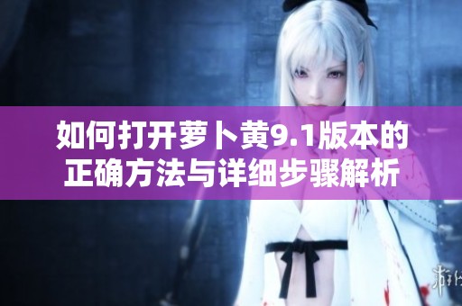 如何打开萝卜黄9.1版本的正确方法与详细步骤解析