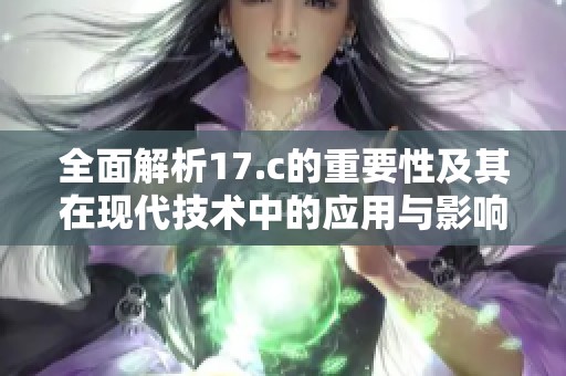 全面解析17.c的重要性及其在现代技术中的应用与影响