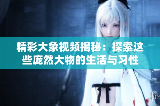 精彩大象视频揭秘：探索这些庞然大物的生活与习性