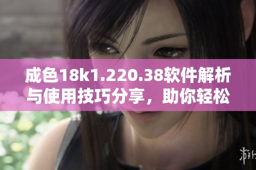 成色18k1.220.38软件解析与使用技巧分享，助你轻松上手