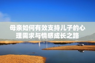 母亲如何有效支持儿子的心理需求与情感成长之路