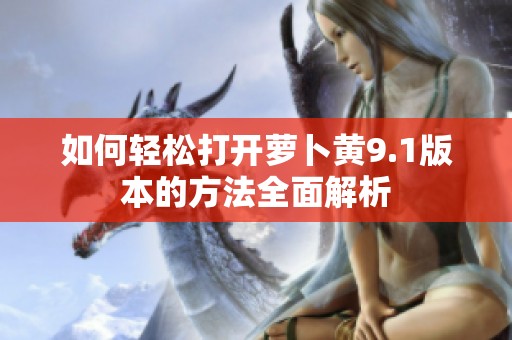如何轻松打开萝卜黄9.1版本的方法全面解析